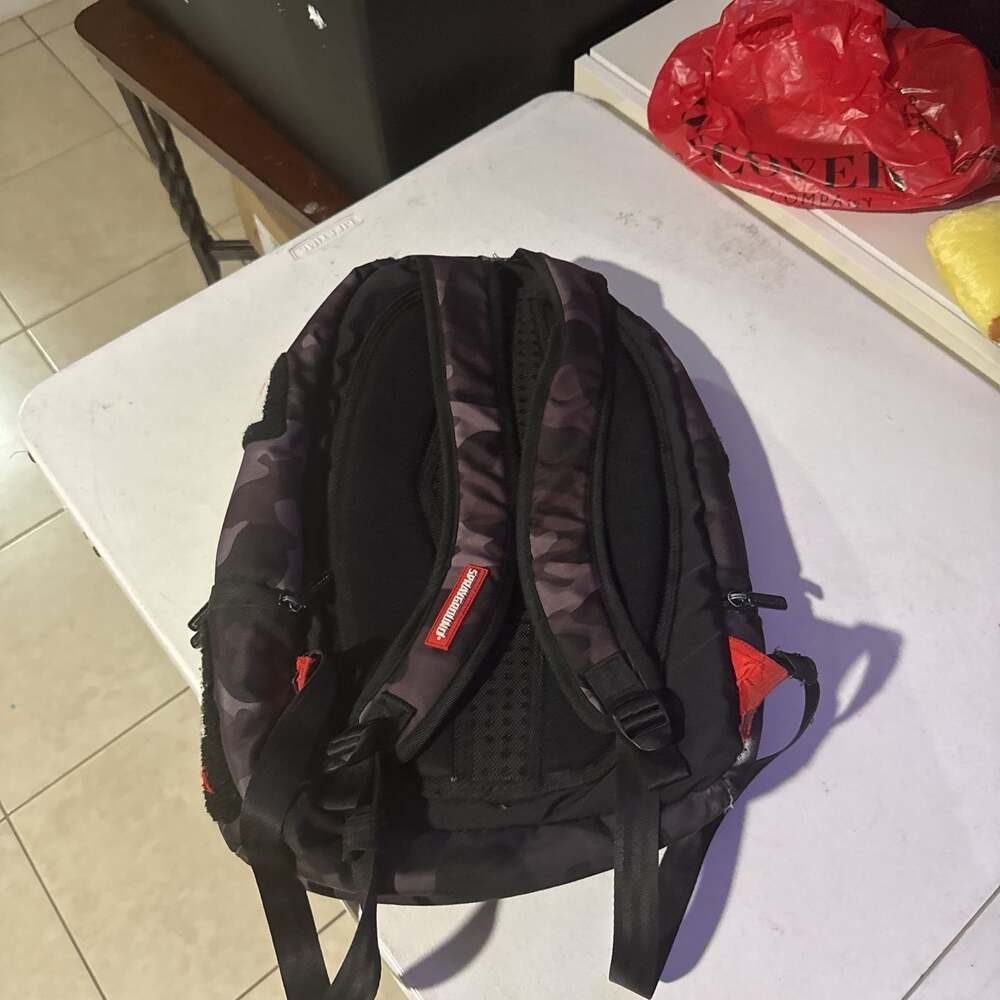 Sprayground Black Camo Shark Mouth Backpack - Picture 6 of 13